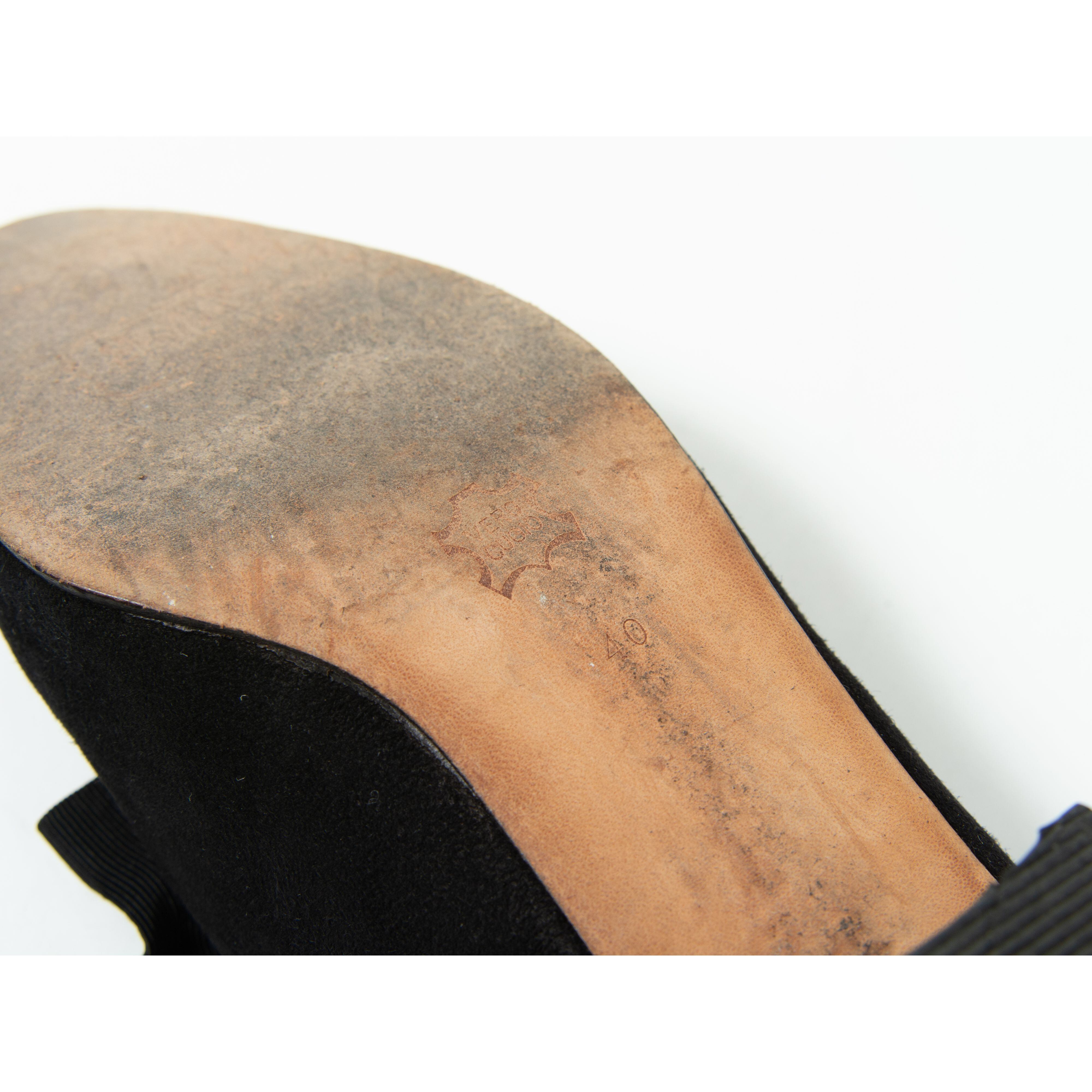 【SCAPA 】Suede leather opera pumps 40（スキャパ スエード レザー オペラパンプス 25cm）10b