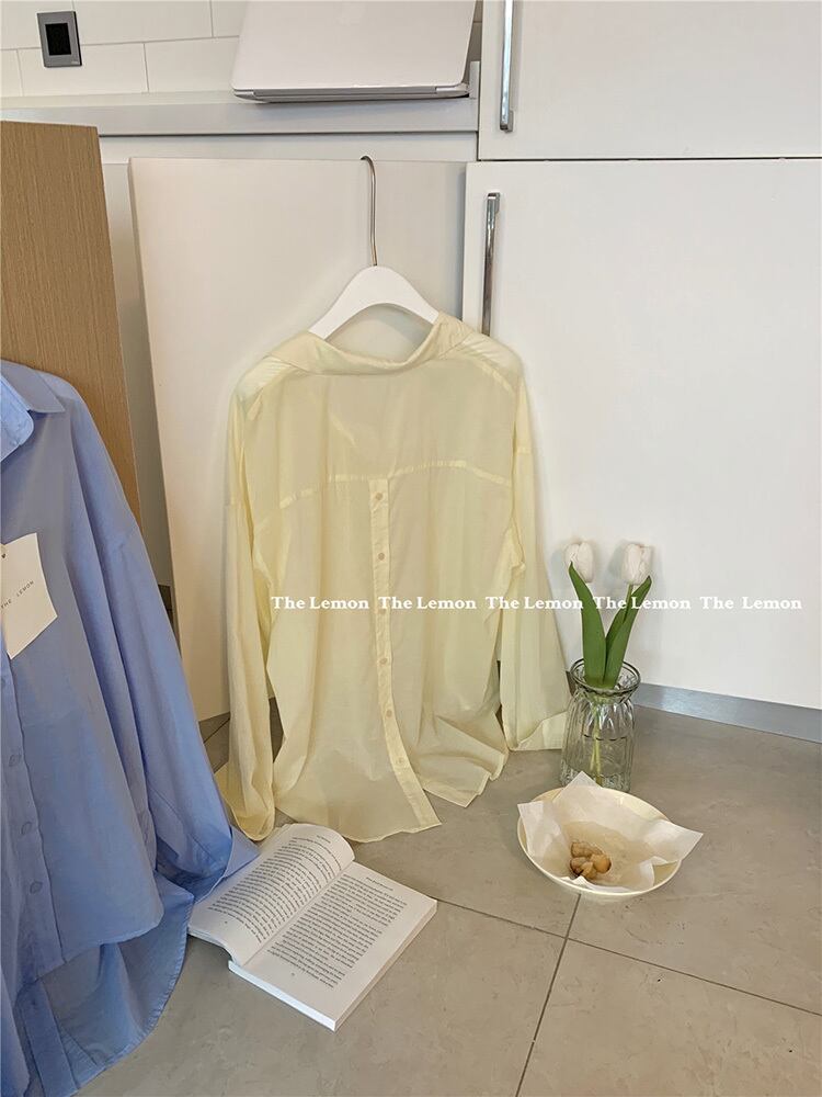 ソリッド カラーシャツ サマー薄手 夏物 ソリッドカラー ビッグFスモールZ韓国73996933781