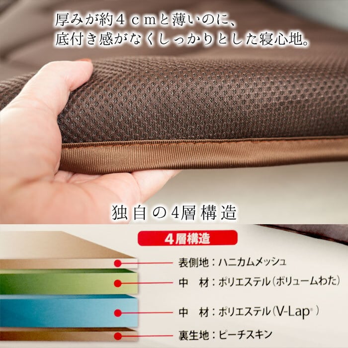 V-LAP 軽量ボリューム敷きふとん 敷布団 シングル 100×200cm