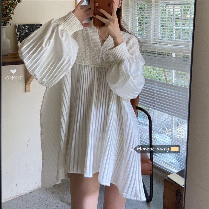 シャツ ドレス ホワイトスカート スプリングルーズショート ロング 春物 モンロー3768916500