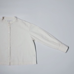 ( WHITE ) MAO COLLAR GRACE SHIRT