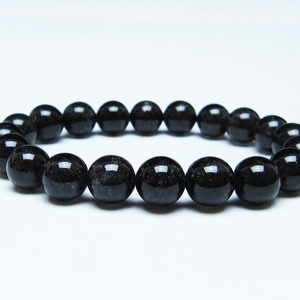 ブラックルチルクォーツ ブレスレット 10mm ブラックトルマリン トルマリネイテッドクォーツ 一点物 メール便可 [M便 1/10] 111-47094