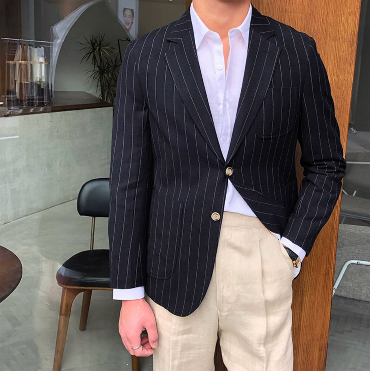 リネン ストライプサマージャケット 3色展開 | Buona Vita(ボナヴィータ)