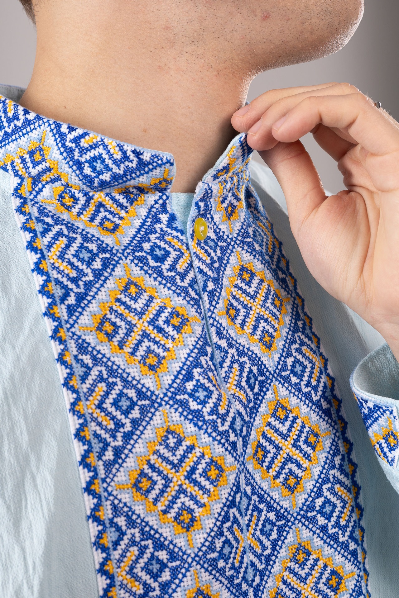 ウクライナ刺繍ヴィシヴァンカ　クロスステッチ手刺繍　XLサイズ　メンズ - 6