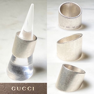 GUCCI silver curved armor ring