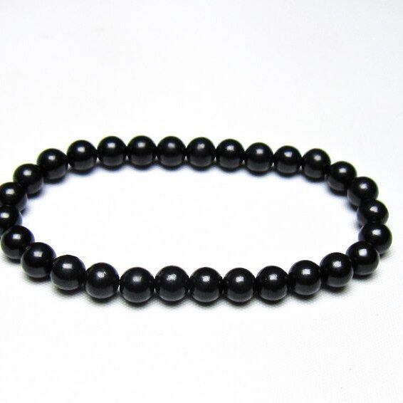 シュンガイト ブレスレット 6mm 一点物 メール便可 111-49621