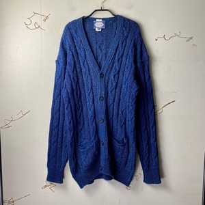 old MICHAEL ROSS indigo cotton cable knit cardigan | NOIR ONLINE