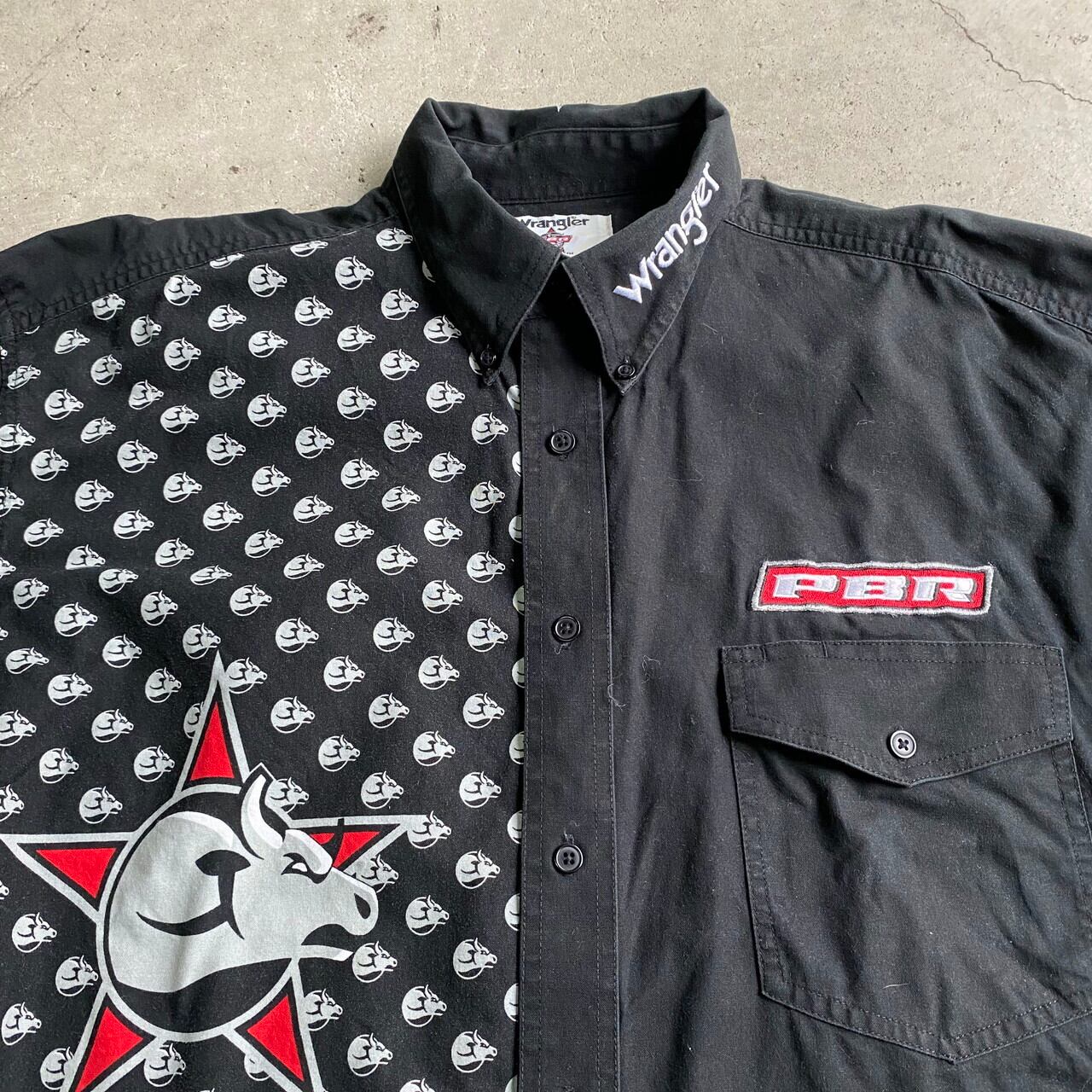 Wrangler ラングラー PBR 企業ロゴ ロデオ 刺繍 切替プリント Wrangler ラングラー PBR 企業ロゴ ロデオ 刺繍 切替プリント