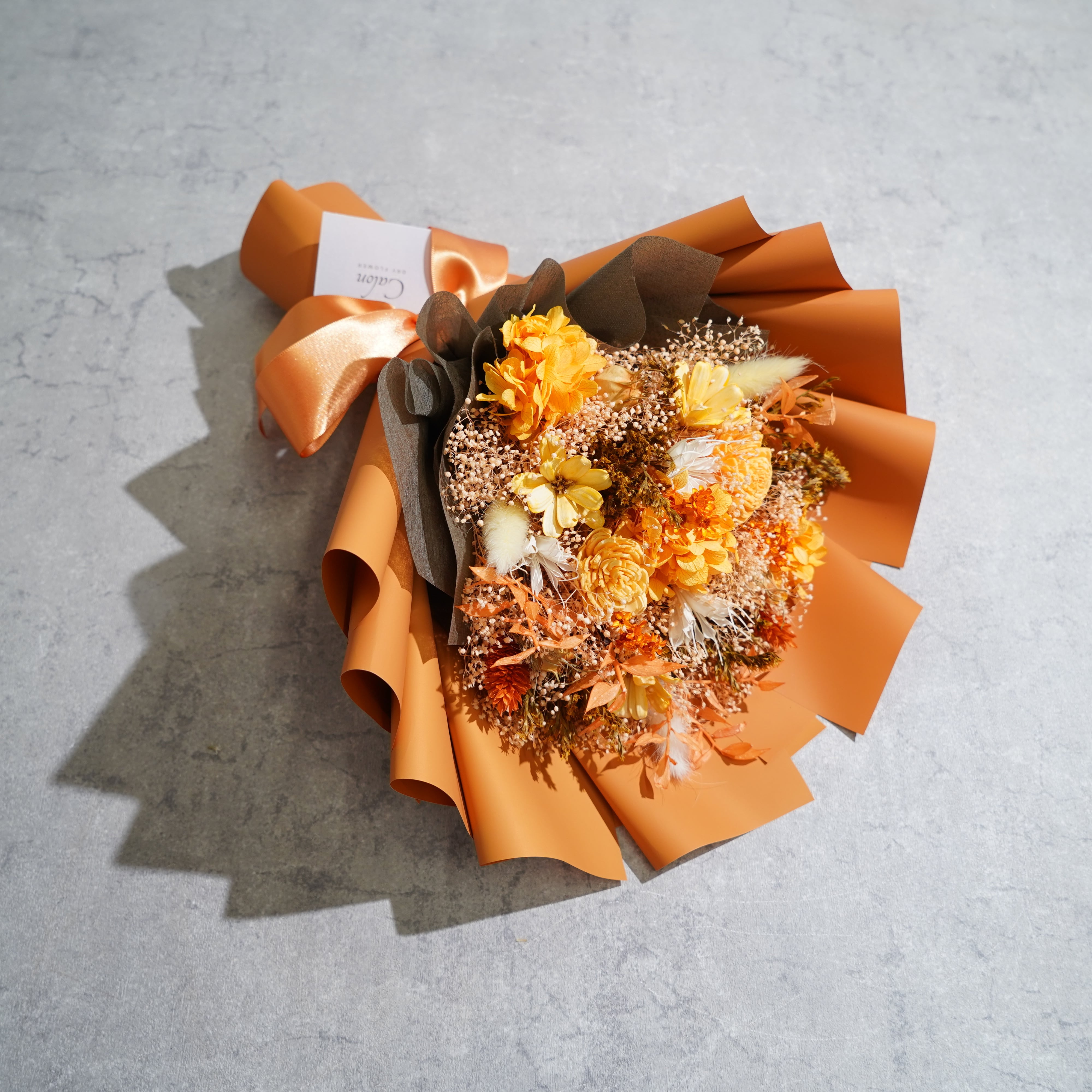 ドライフラワーの花束 Mサイズ オレンジ M-373≪限定1点≫