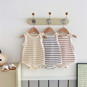 【BABY】夏新作ボーダーロンパース