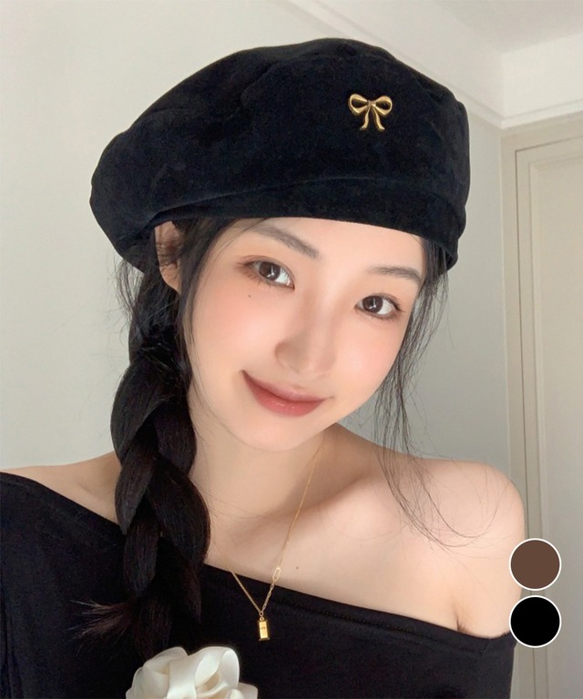ベレー帽 レディース帽子 合金飾りレトロ  A23328783
