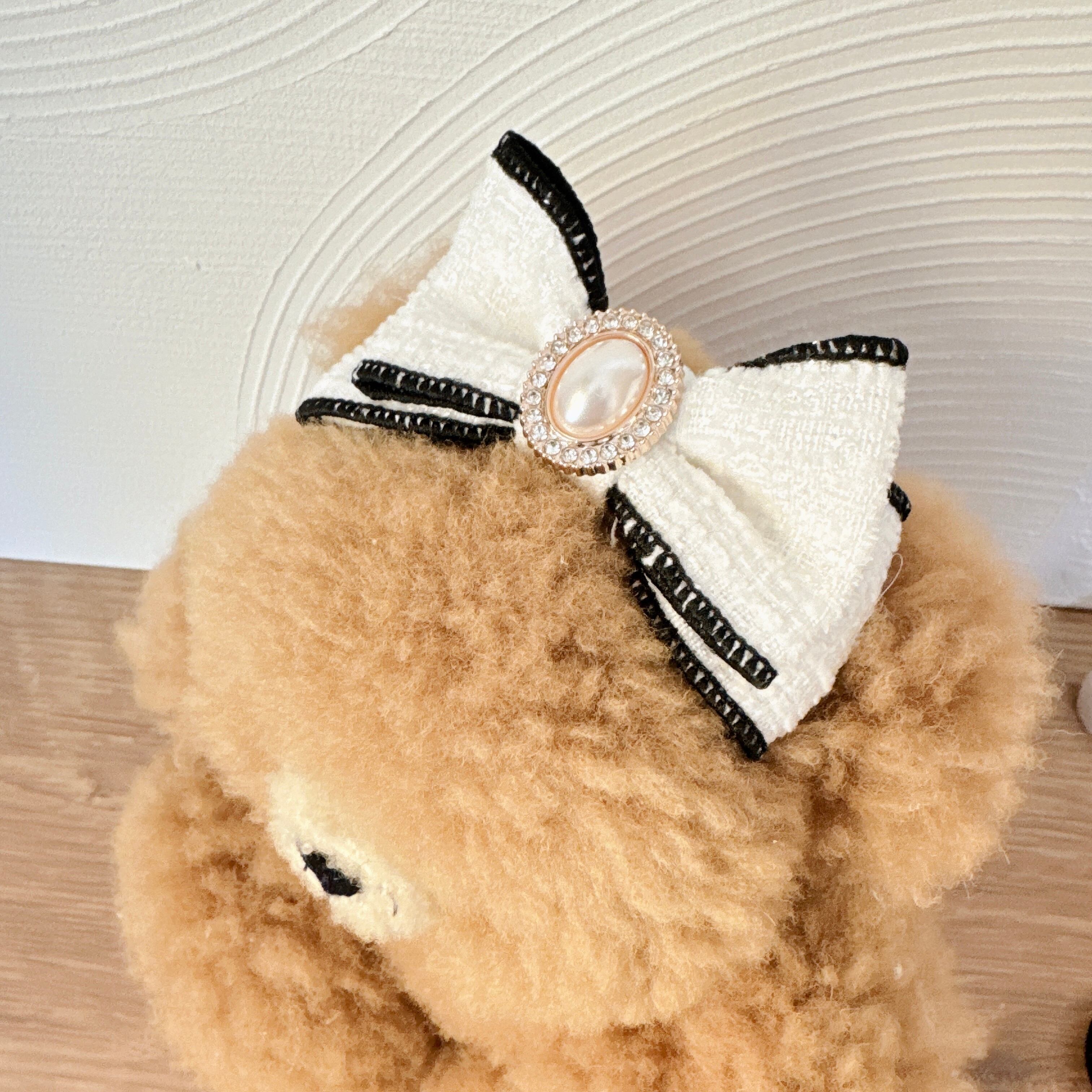 パールビジュリボンヘアバンド(後ろ支え付き)