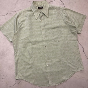 1970'S TOWN CRAFT S/S GREEN POLY SHIRT
