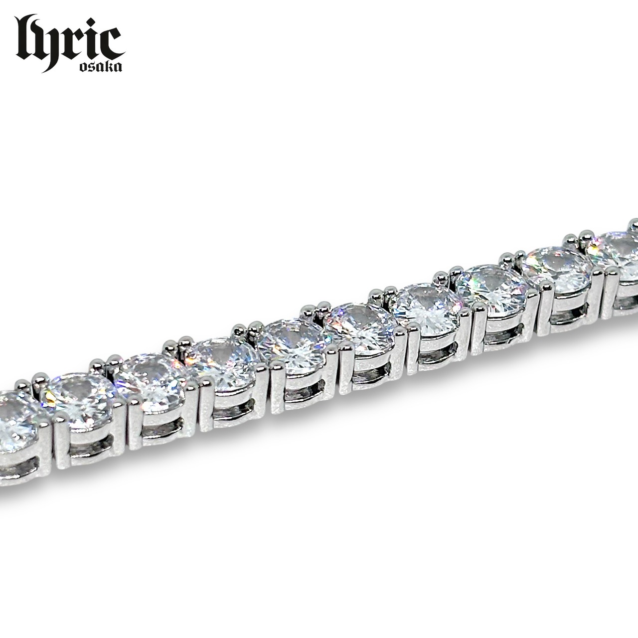 4mm 50cm  luxury tennis necklace silver