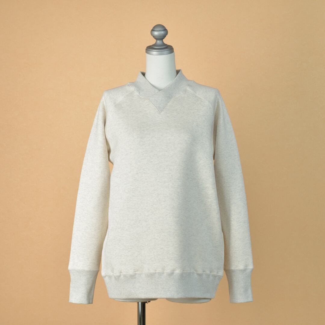 atelier naruse アトリエナルセ 裏毛コットンモックネックスウェット freece cotton mock neck sweat・オートミール
