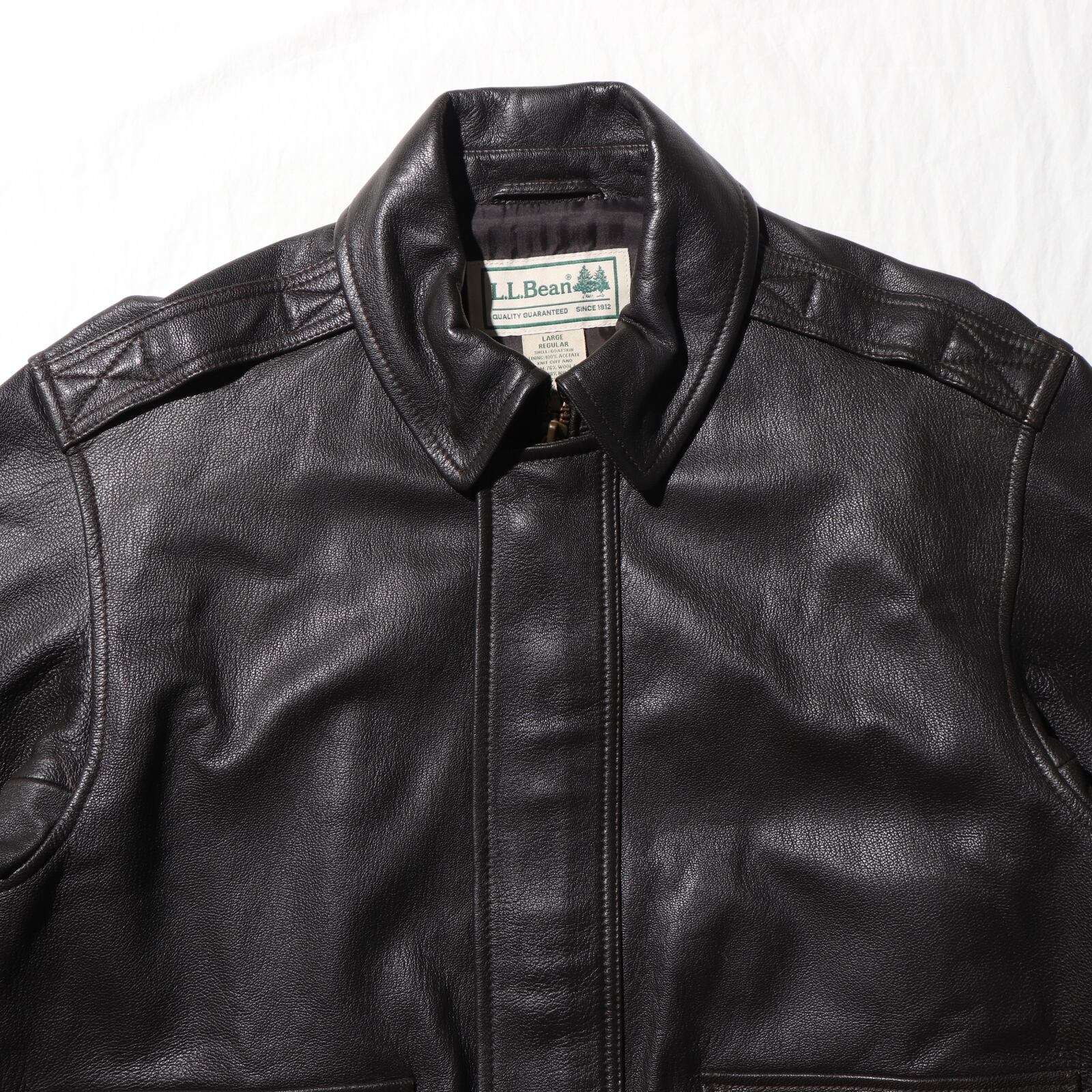 優良皮革 L エルエルビーン A-2 レザージャケット L.L.Bean 山羊革 