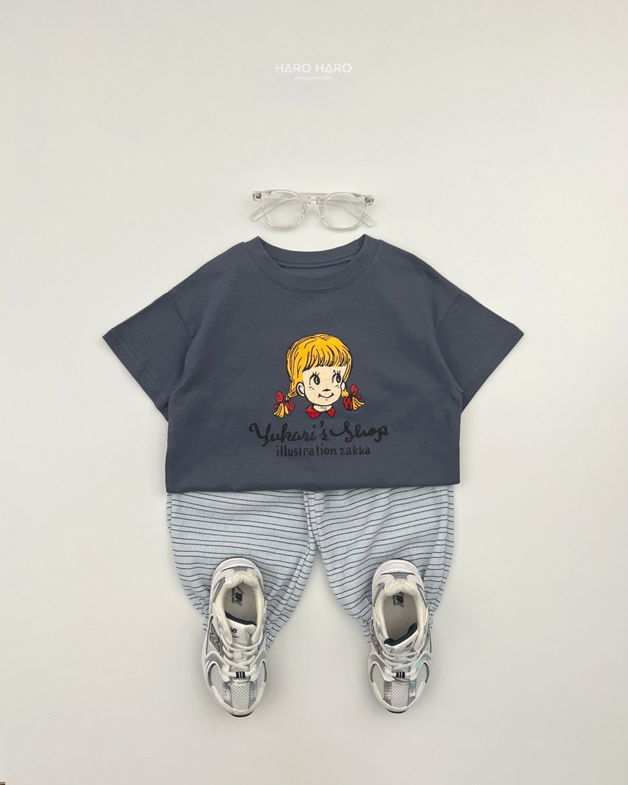 [HARO HARO] (Children's) Pippi Box T-shirt (2XL/3XL/4XL) / [하로하로] (아동)삐삐박스티 (2XL/3XL/4XL)