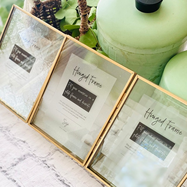 レトロなガラスのヒンジドフレーム　3デザイン