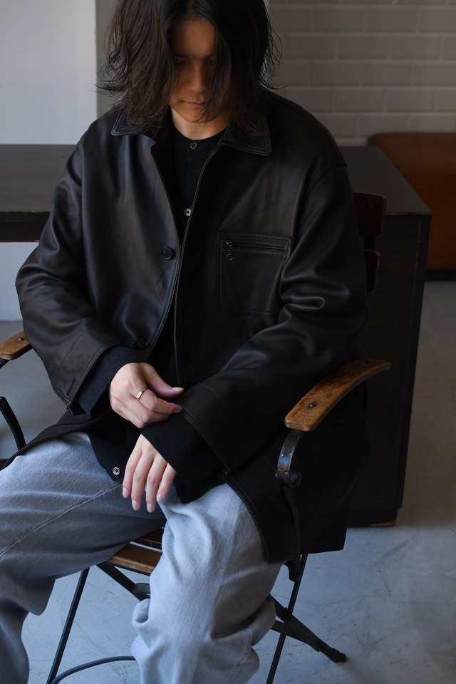 BISOWN / LUMB LEATHER HUNTING JACKET (BLACK)