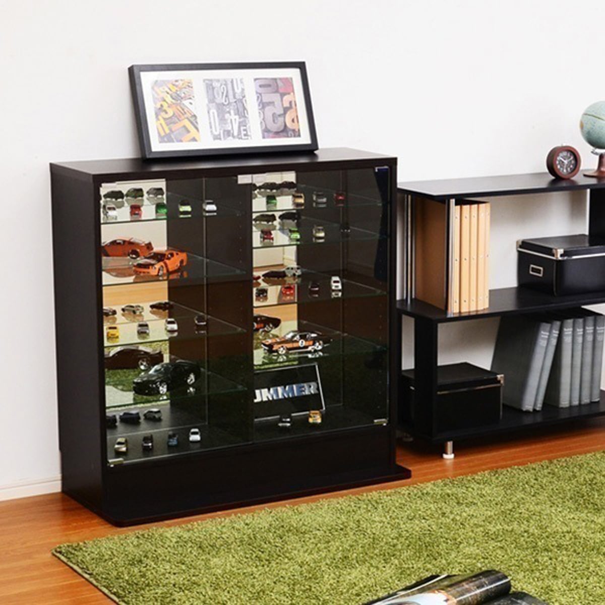 コレクションラック Luke-ルーク 深型ロータイプコレクションケース フィギュアラックに 飾り棚