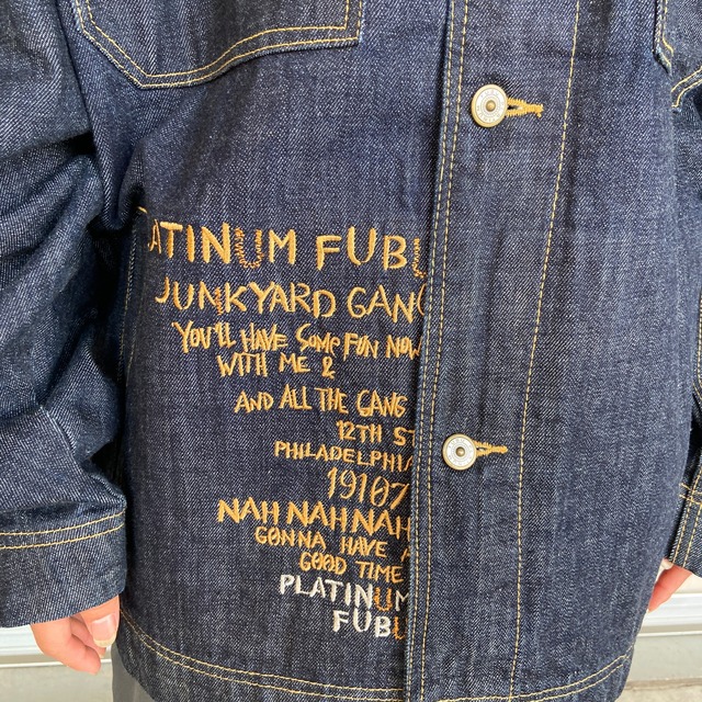 『送料無料』PLATINUM FUBU ビッグキャラ刺繍デニムジャケット　XXL Gジャン