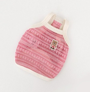 予約【DURANG RURANG】Netting Knit Top《Pink》