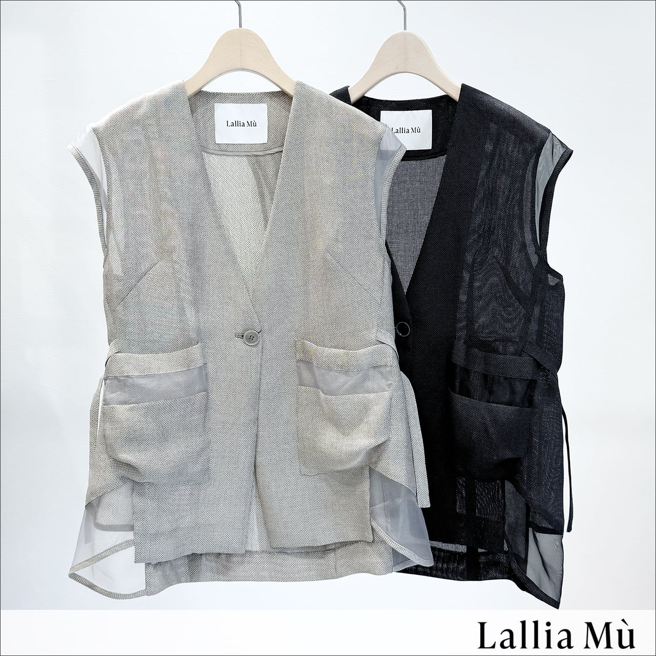 Lallia Mu ハーフスリーブダブルジャケット 2612261 Off/yellow/black