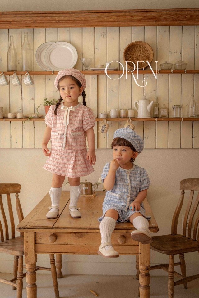 【予約商品】2025夏新作 OREN  オレン 3色展開  ピエレナツイードサマーベレー帽【baby】