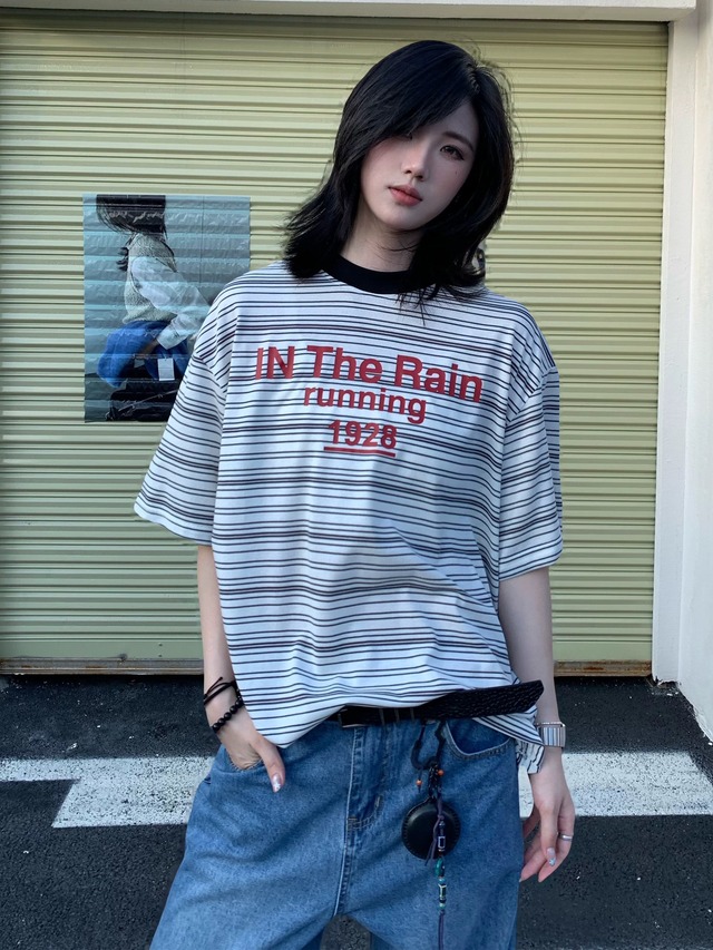 レインロゴ ボーダーTシャツ / Rain Logo Border T-Shirt