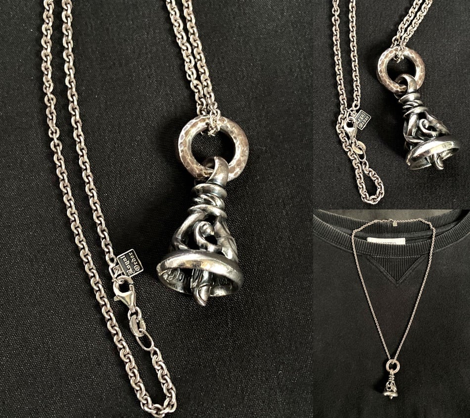 良品 名作 ロンワンズ LONE ONES クレーンベル ペンダント M 定価10万 ネックレス レナードカムホート ロイヤルオーダー