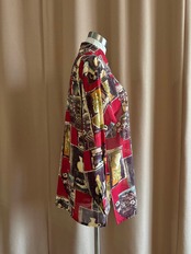 vase pattern deep red sheer shirt-4346-9
