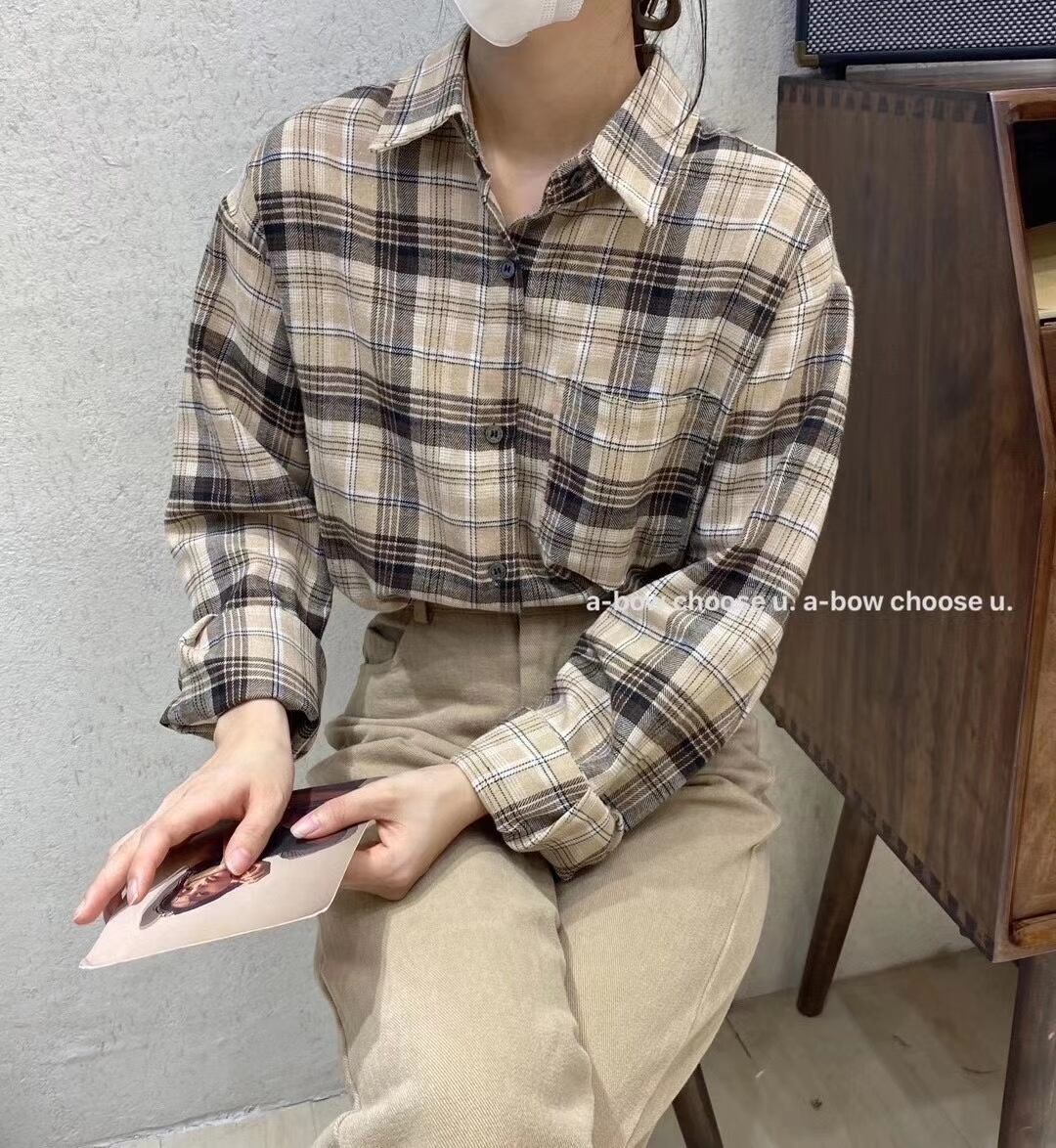 チェック柄　ネルシャツ　AJ2205-D08