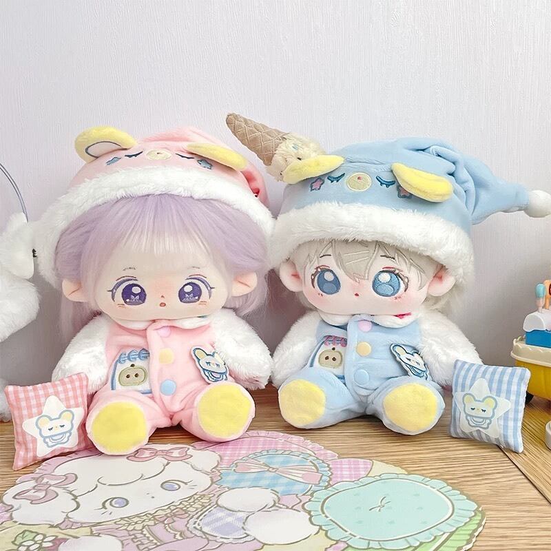 20cmぬい服】ピンク ブルー ゆめかわ ひつじ パジャマ 着ぐるみ 全身