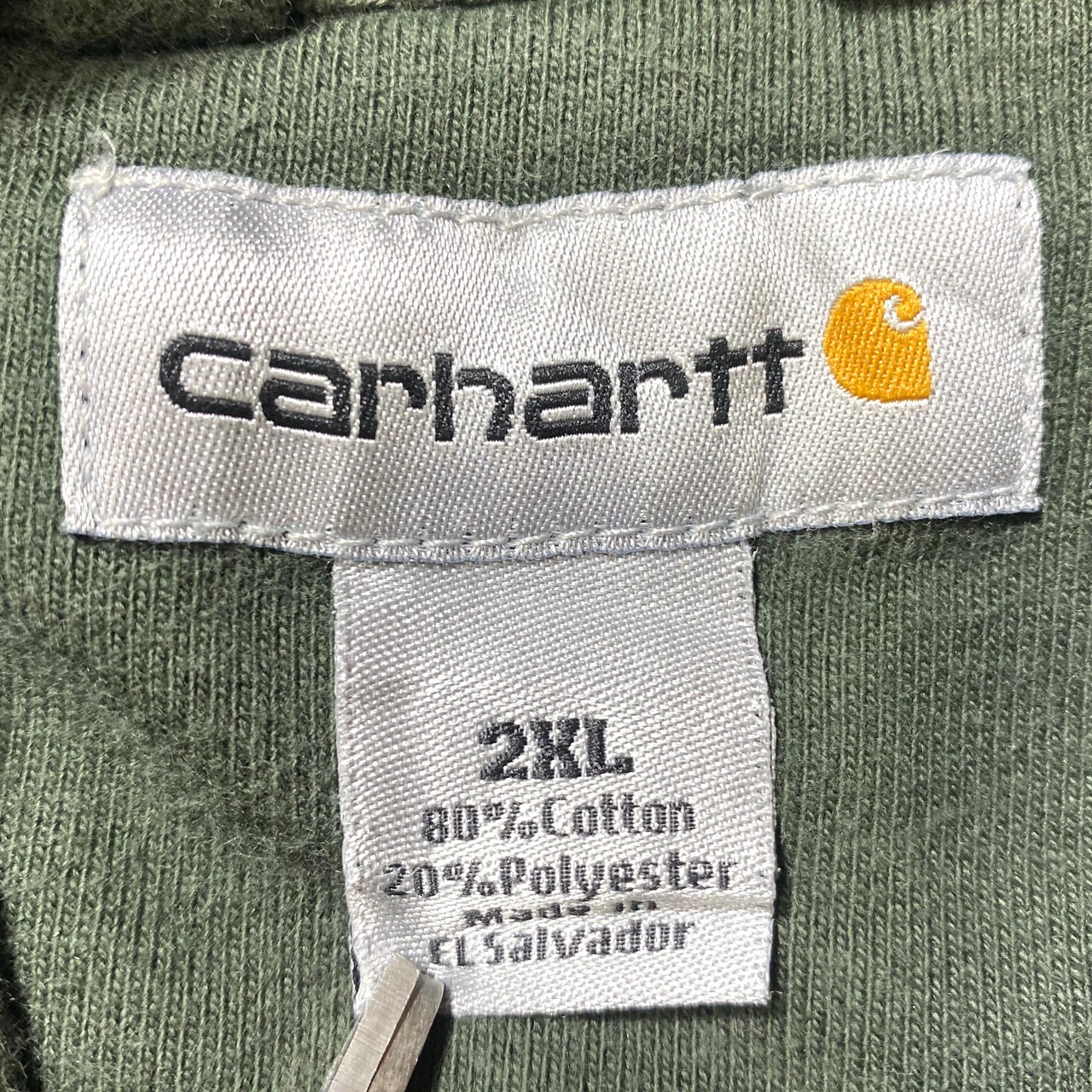 ビッグサイズ Carhartt カーハート ワンポイントロゴ 刺繍 フルジップ 