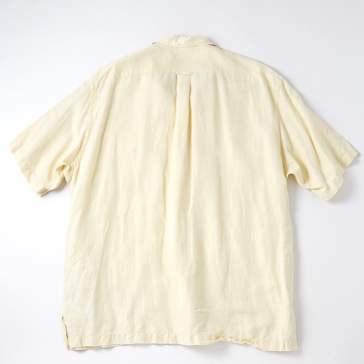 極美品】90s Ralph Lauren special silk linen open collar shirt