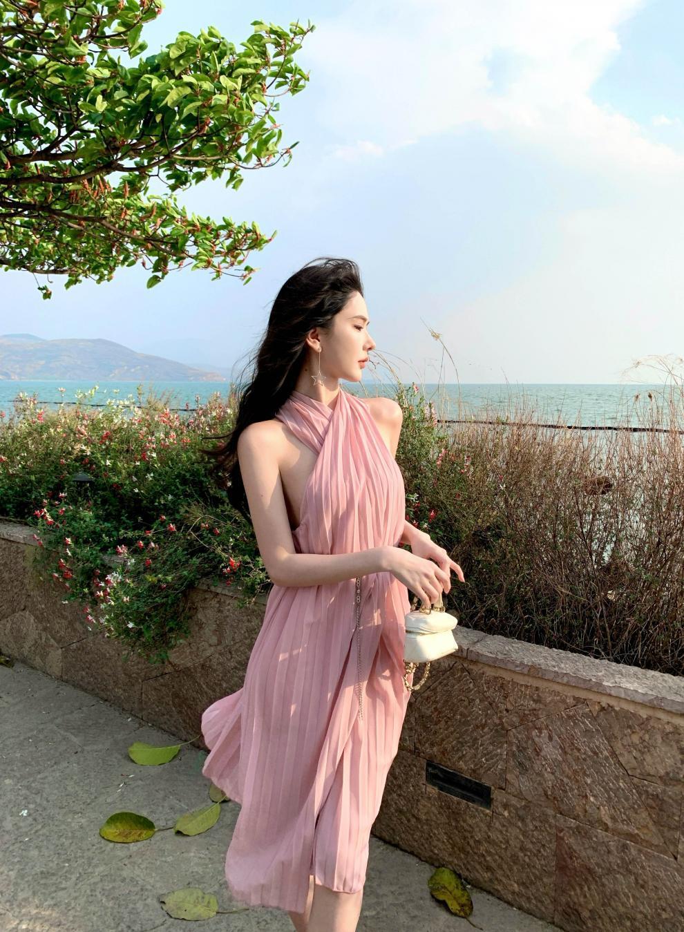 dress】クロスホルターネックワンピース M31361 | nanastyle