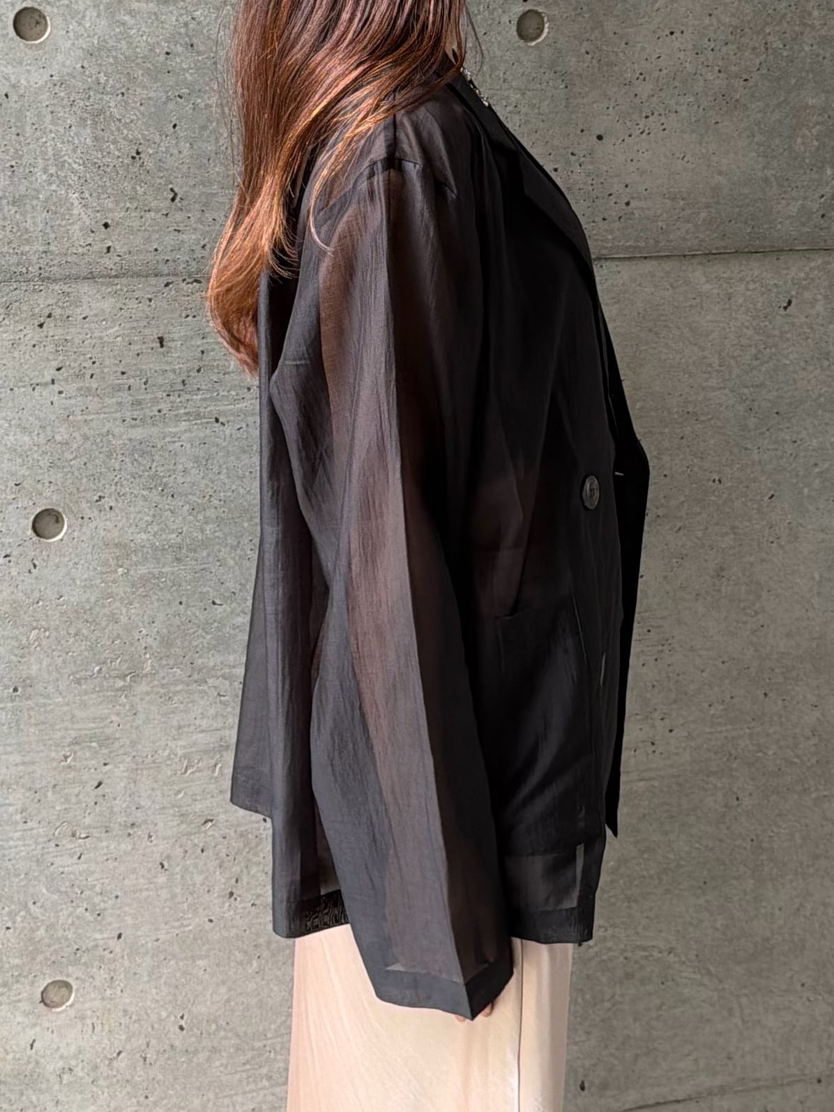 aere_ sheer jacket アエレ　シアージャケット aere シアージャケット black 【公式通販】