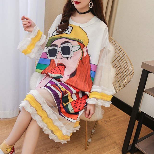 ランキング上位 プリント お洒落 可愛い 着心地良い ロングtシャツワンピース Ins 7 Ins Fashion ファッション専門店 可愛い 安心 素敵な商品を多数ご用意