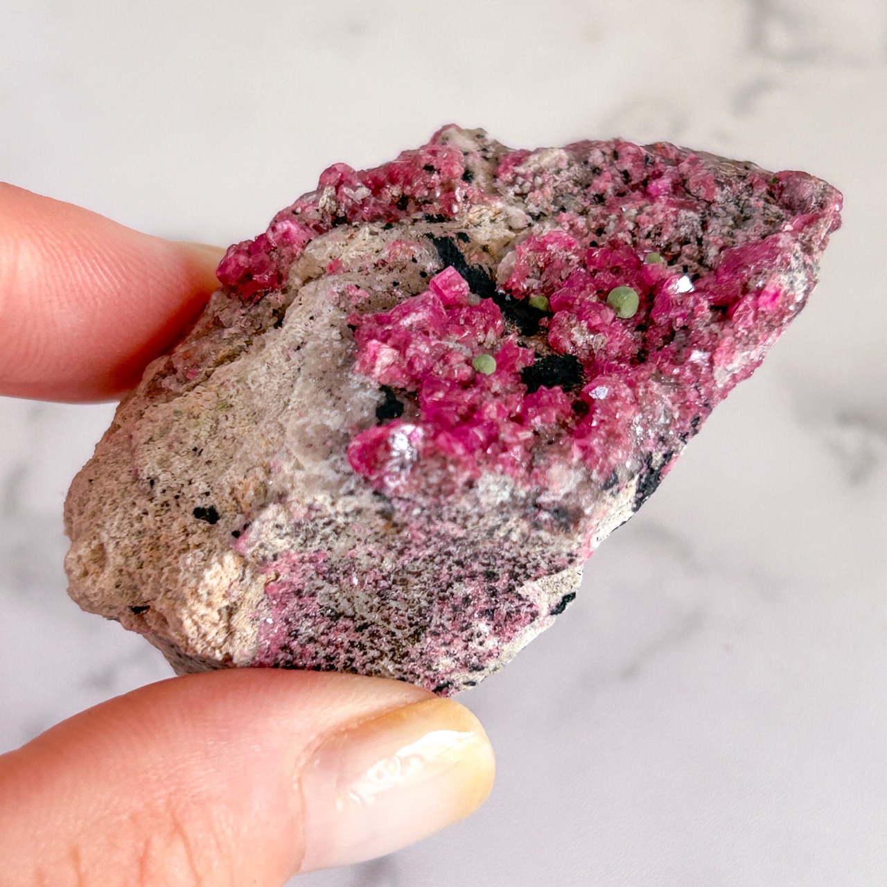 ピンクコバルトカルサイト with マラカイトA