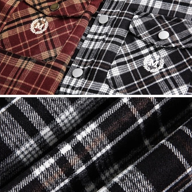 retro one-point check pattern shirt　レトロワンポイントチェック柄シャツ　J1460