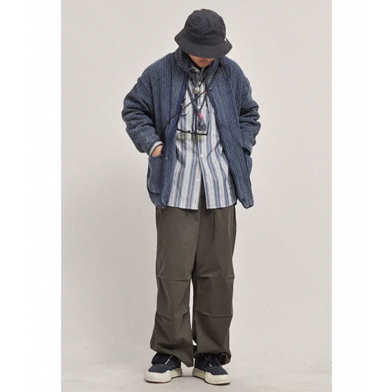 Stand collar waffle weave jacket 0449 - 2