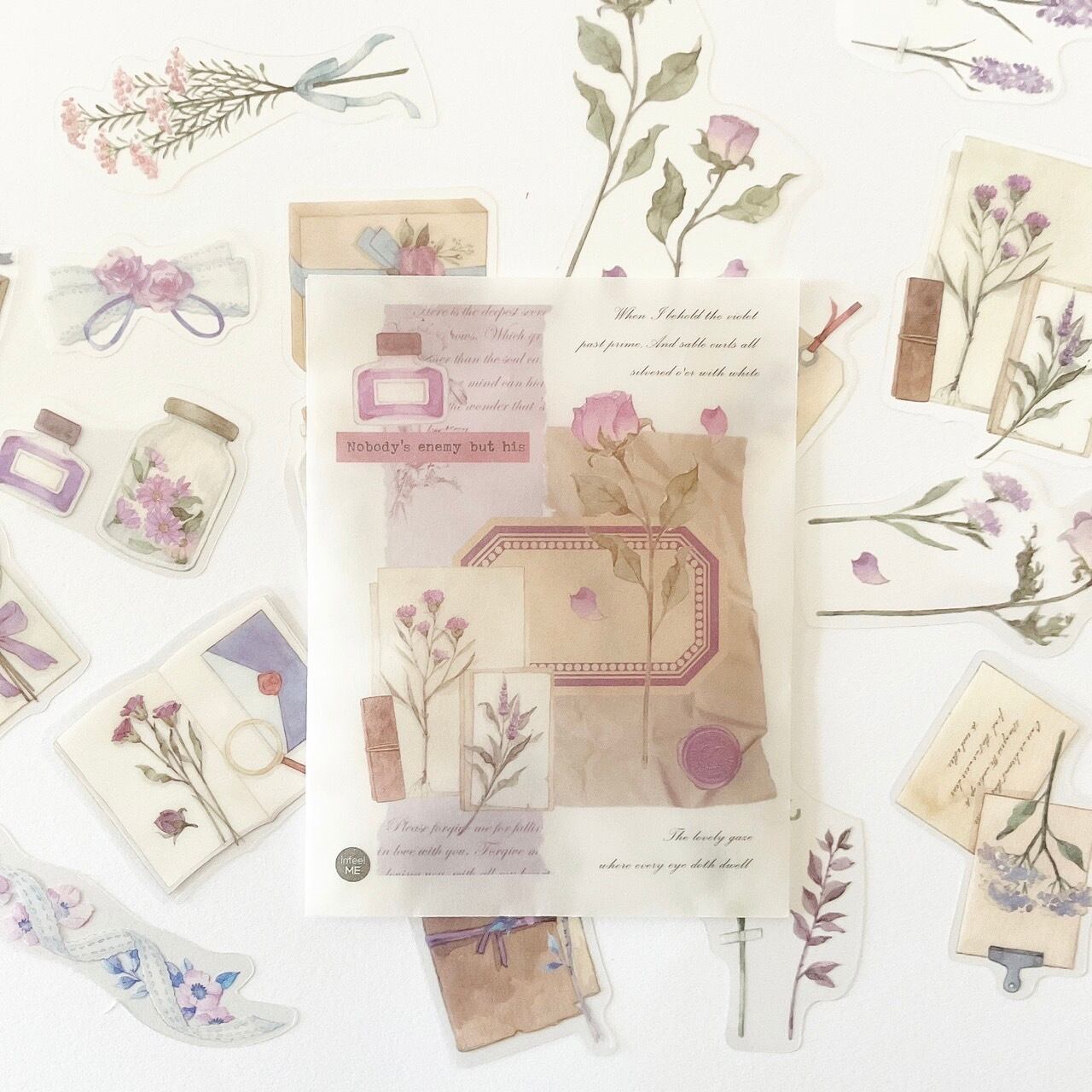 PETフラワーシール パープル