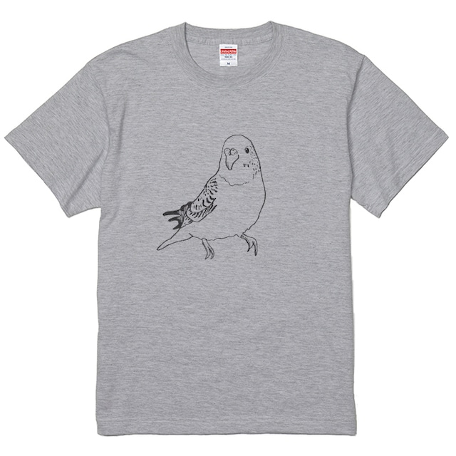 ameno セキセイインコTシャツ (グレー)