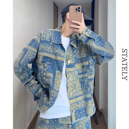 Paisley Denim クロップドJacket_O04 画像