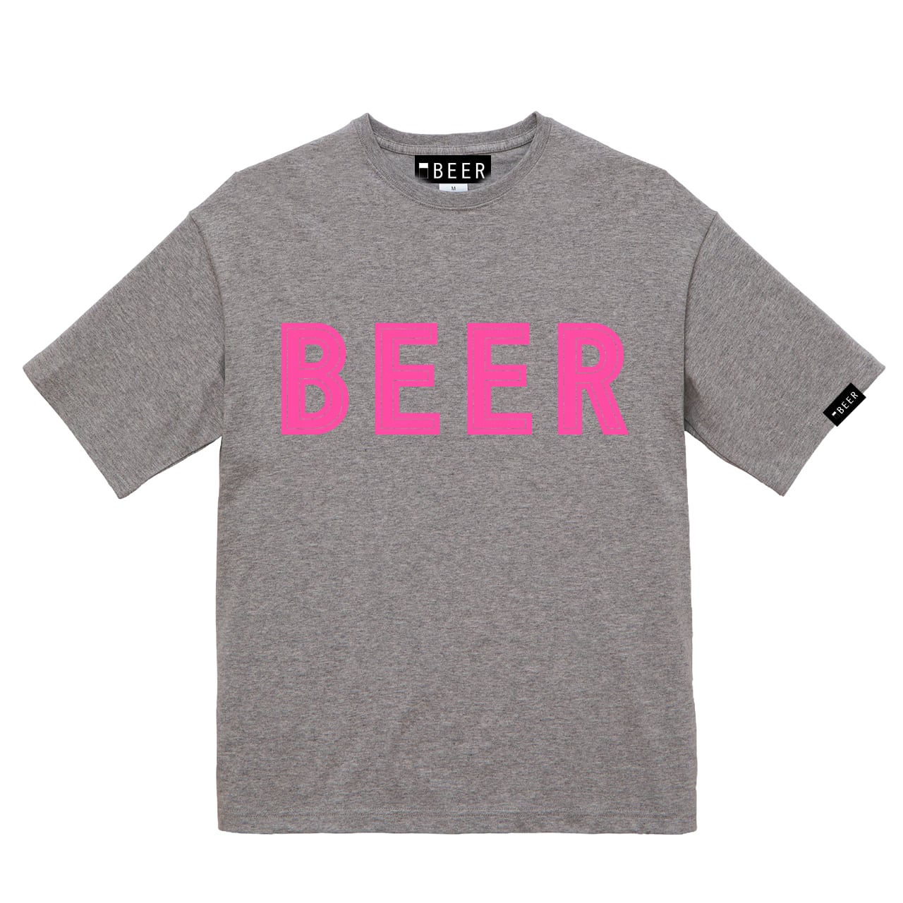 BEER 蛍光ロゴT ミックスグレー | BEER