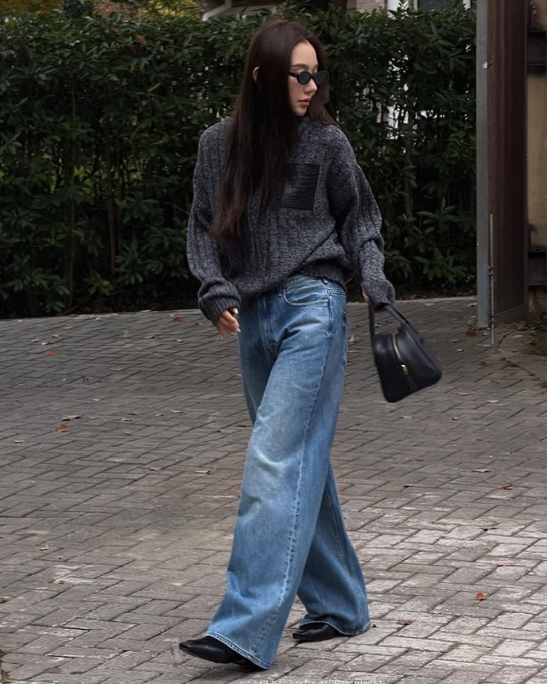 デザインカットワイドデニム A25339