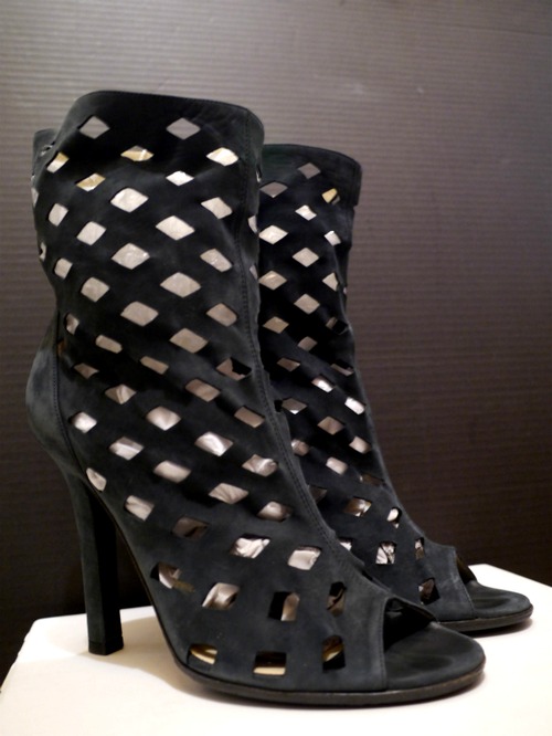 美品★JIMMY CHOO ジミーチュウ ブーツ風デザイン メッシュ サンダル 37 緑★