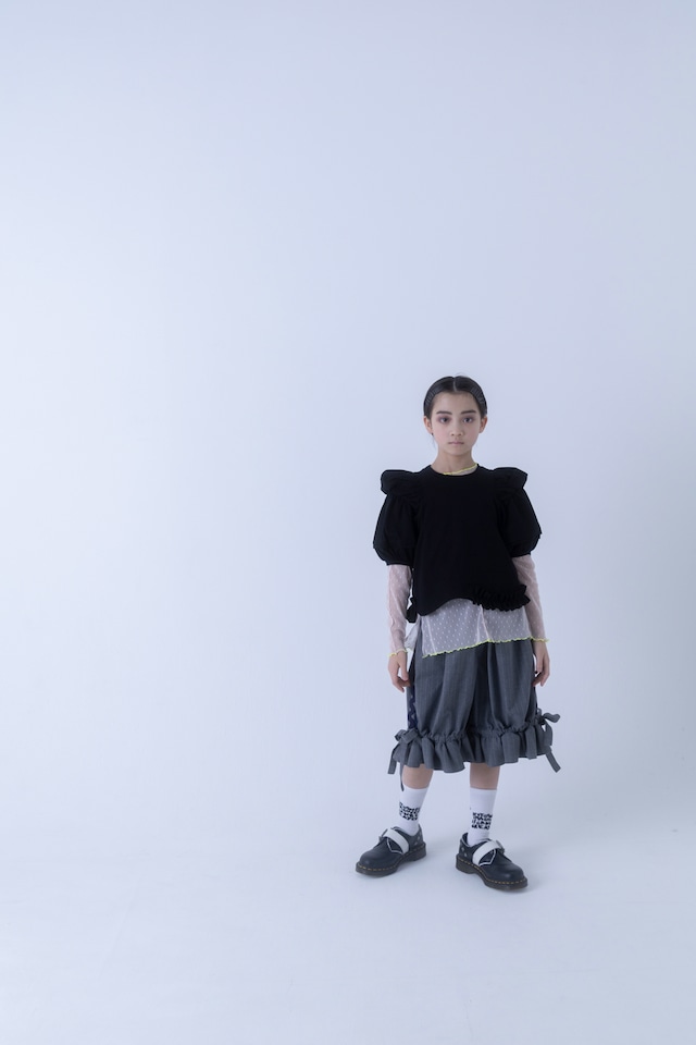 WING SHOULDER FRILL TEE / L