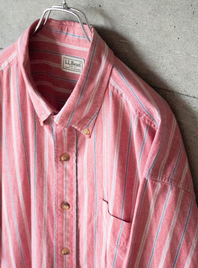 "L.L.Bean" 1990s Stripe short-sleeve shirt
