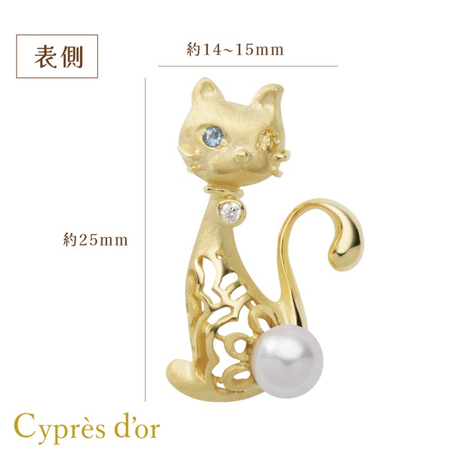 ※オーダー品【MONA LISA CAT】シルバー 金メッキ キャットジュエリー 猫ジュエリー モナリザキャット オッドアイ ペンダント ネックレス silver ブルートパーズ サファイア 真珠 宝石 普段使い お洒落